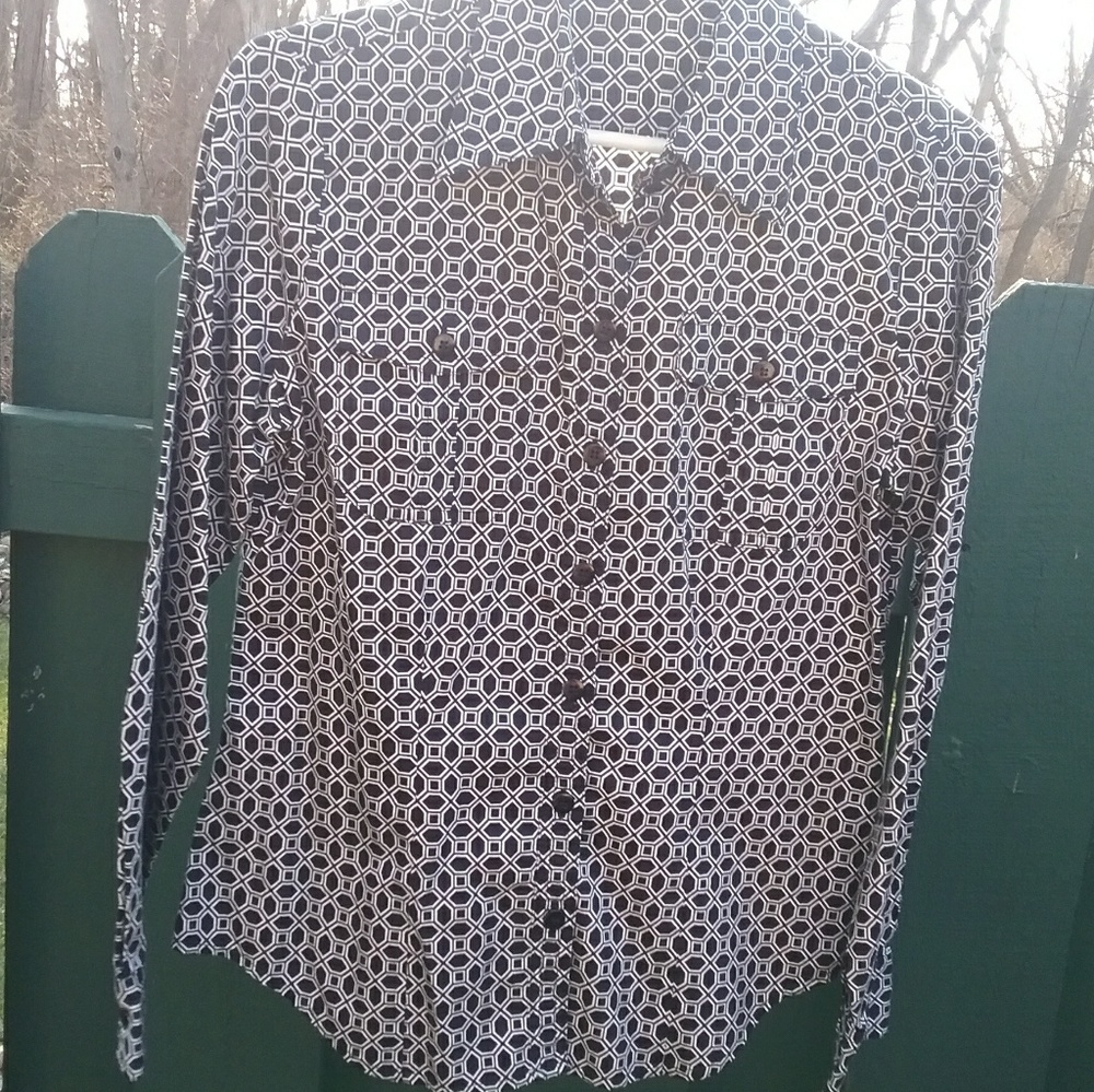 Anne Klein Geometric Print Blouse